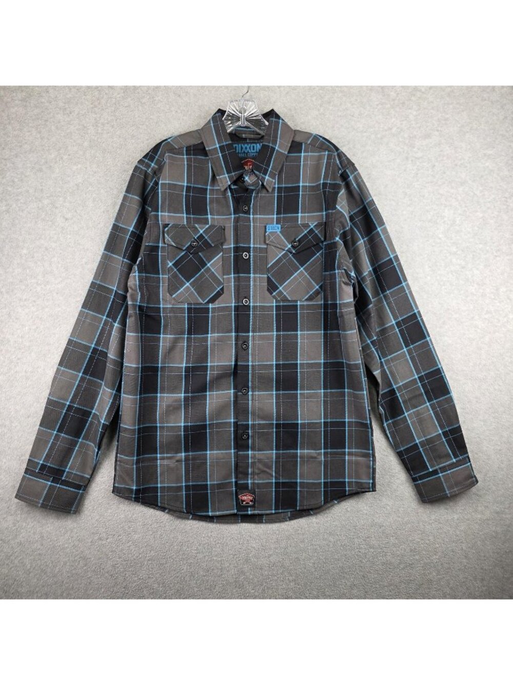 Dixxon Flannel Company The Spark FR Mens Medium Gray Blue Plaid Work Shirt